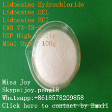 Lidocaïne de chlorhydrate de lidocaïne de lidocaïne de grande pureté d&#39;USP Lidocaine Hci CAS 73-78-9 apaisant anesthésique local de soulagement de la douleur